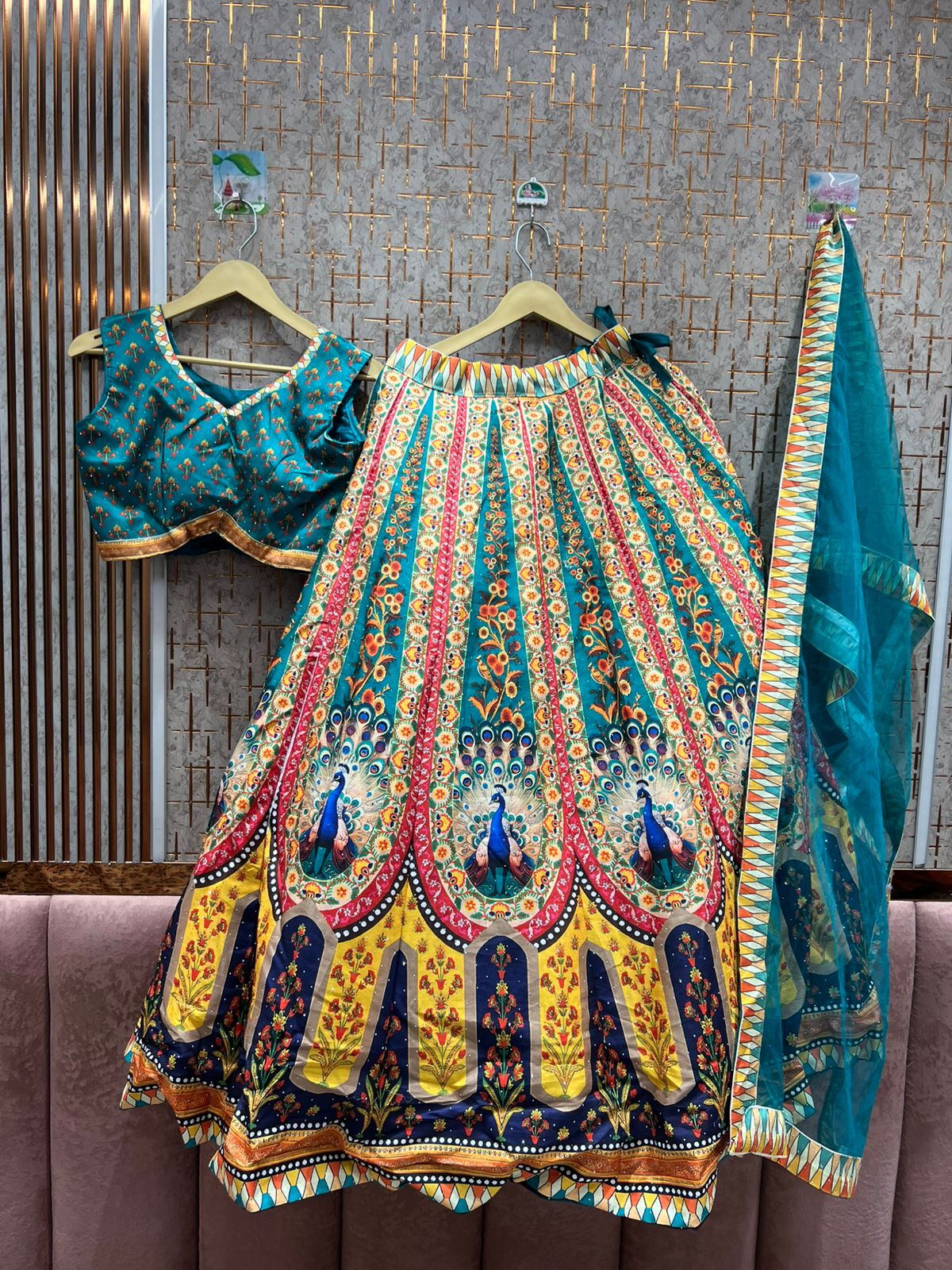 Royal Peacock Lehenga in Rich Blue