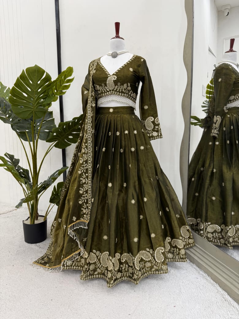 Embroidered Lehenga with Dupatta