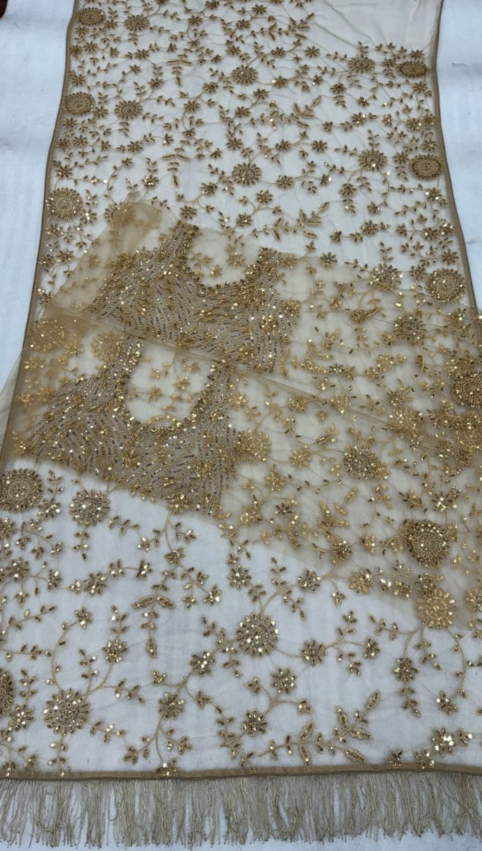Sequin Embroidered Net Saree - Multiple Colour Options
