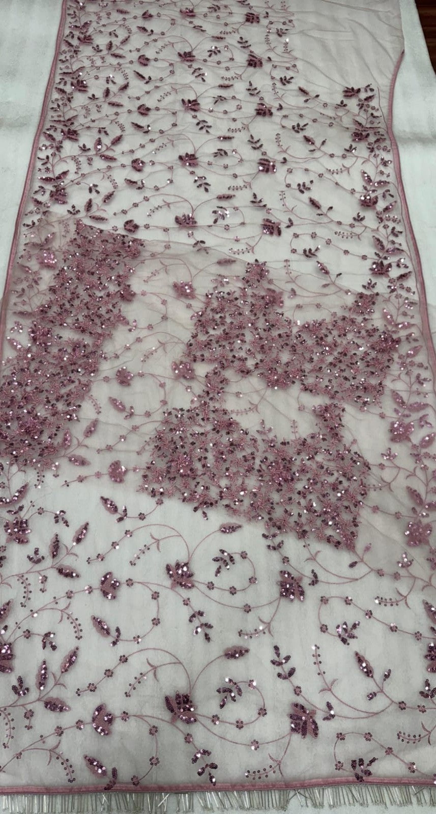 Sequin Embroidered Net Saree - Multiple Colour Options