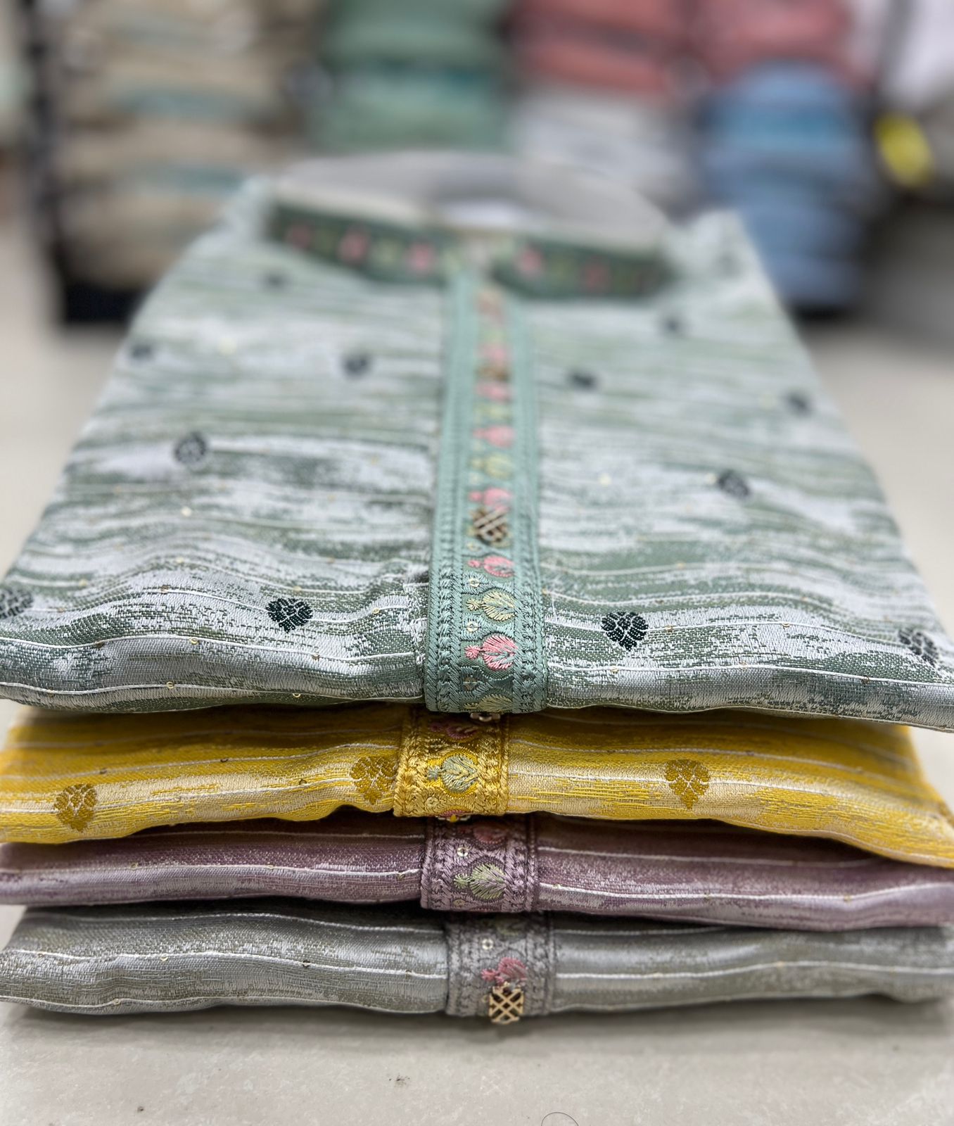 Men’s Jacquard Sequin Kurta-Set