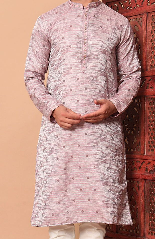 Men’s Jacquard Sequin Kurta-Set