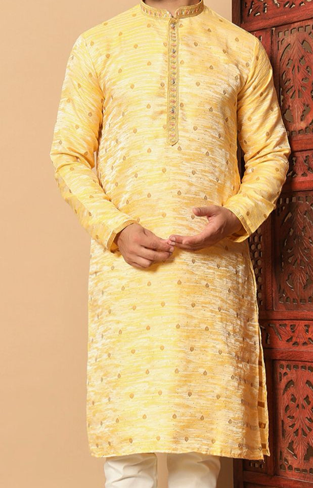 Men’s Jacquard Sequin Kurta-Set