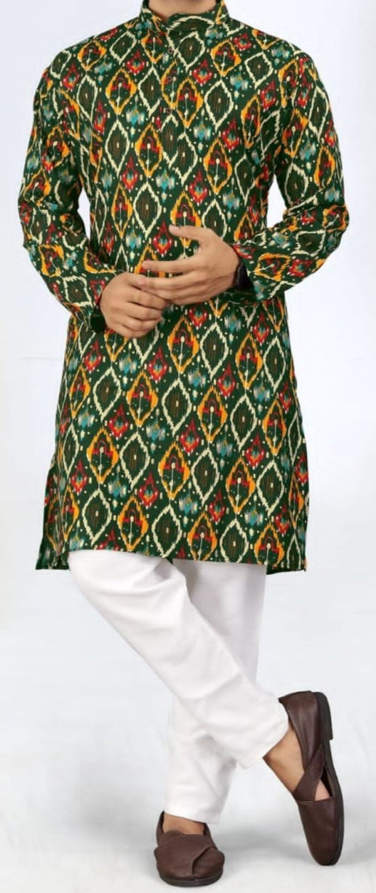 Men’s Heavy Rayon Foil-Print Kurta