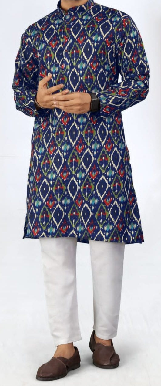 Men’s Heavy Rayon Foil-Print Kurta