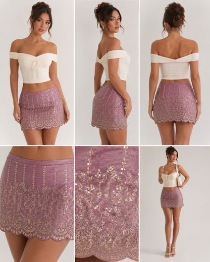 Rose Blush Heirloom Mini Skirt