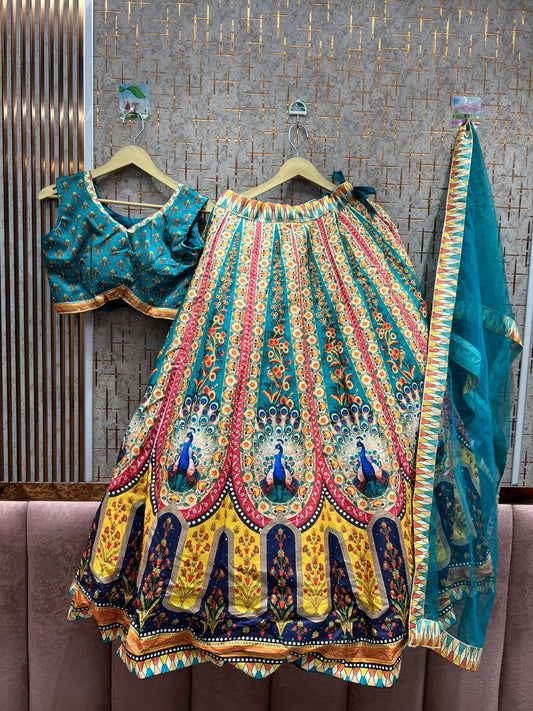 Royal Peacock Lehenga in Rich Blue