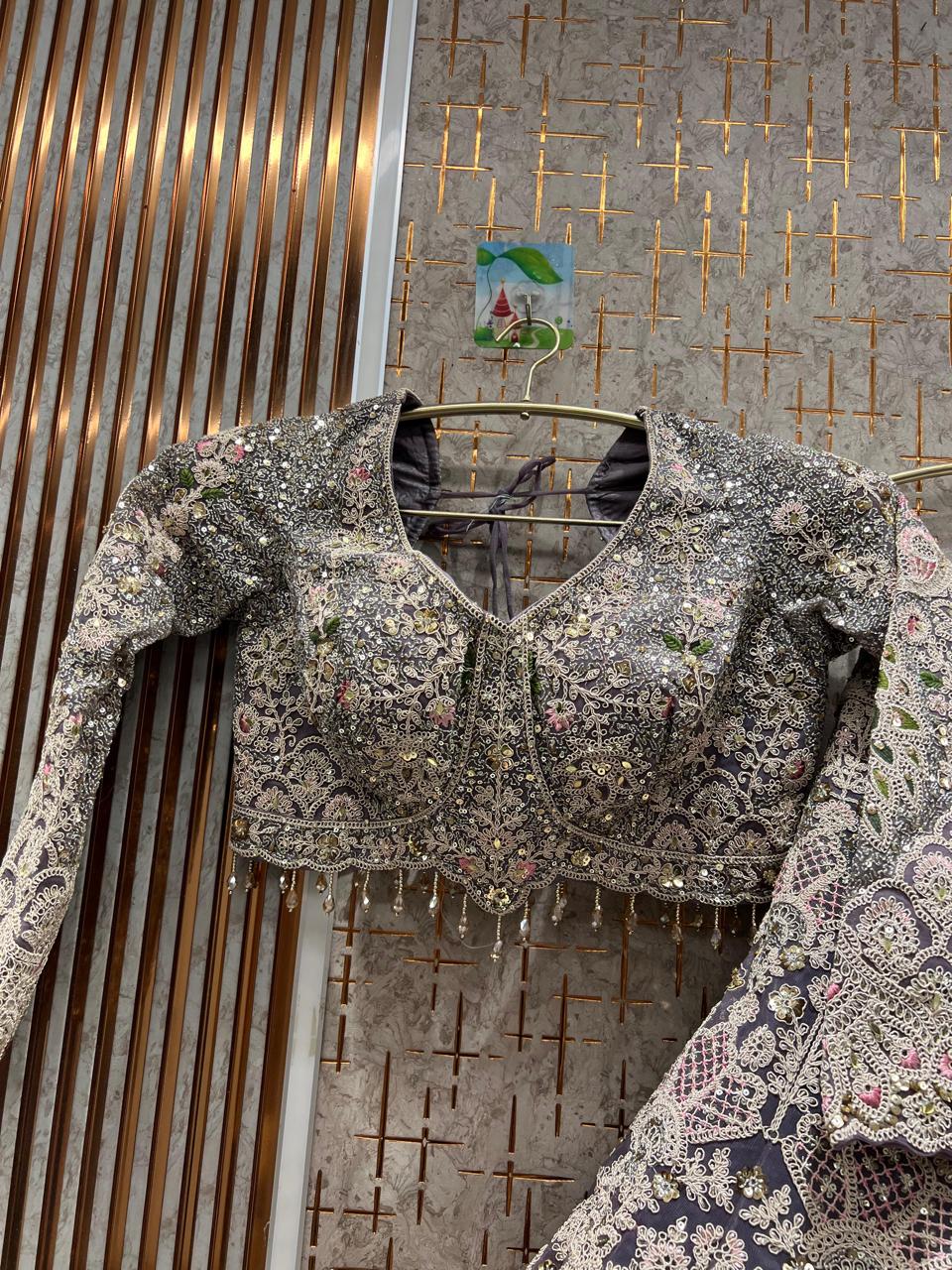 Mauve Luxe Lehenga with Peacock Embroidery & Full Bridal Flair
