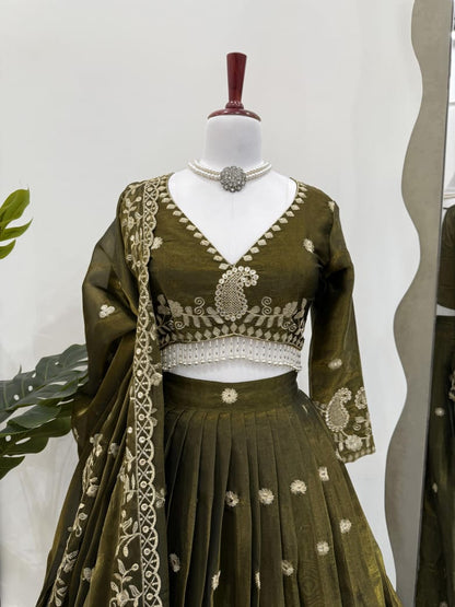 Embroidered Lehenga with Dupatta