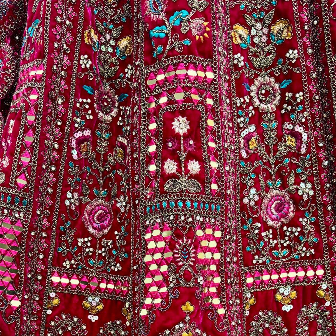 Rani Pink Bridal Lehenga with Heavy Embellishments & Double Dupatta