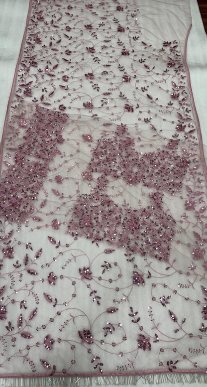 Sequin Embroidered Net Saree - Multiple Colour Options