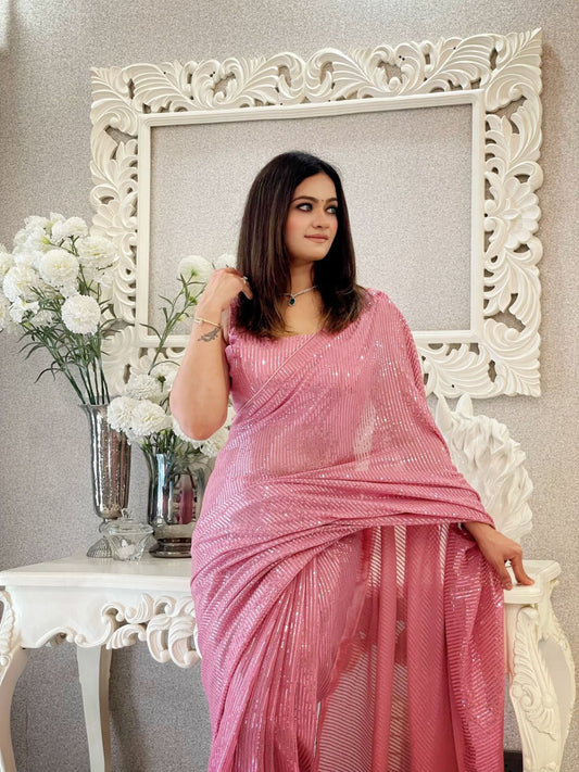 Georgette Sequin Saree