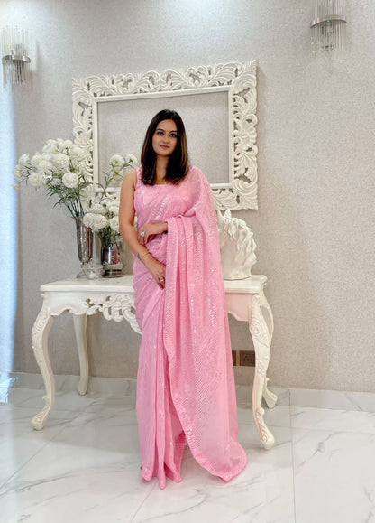 Georgette Sequin Saree