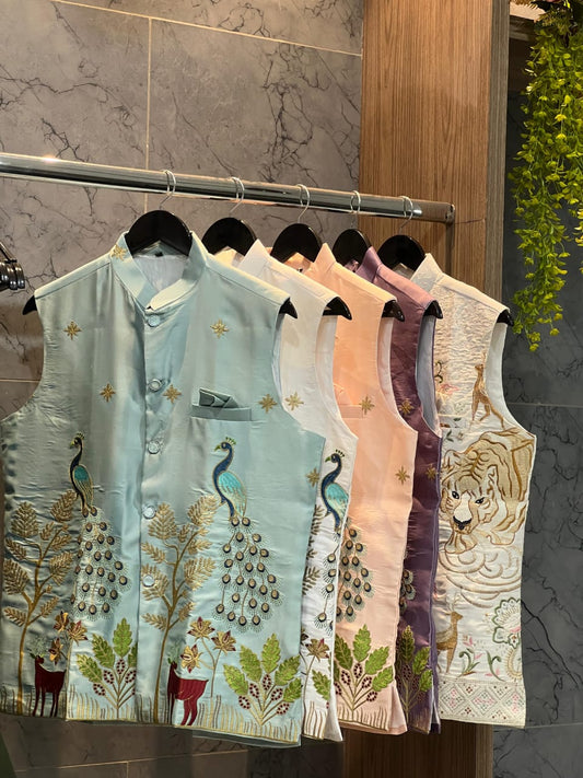 Malai Satin Embroidered Kurta Set