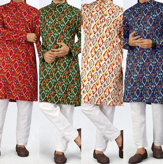 Men’s Heavy Rayon Foil-Print Kurta