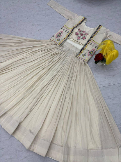 Off-White Lehenga and Jacket with Embroidery and bead detailing