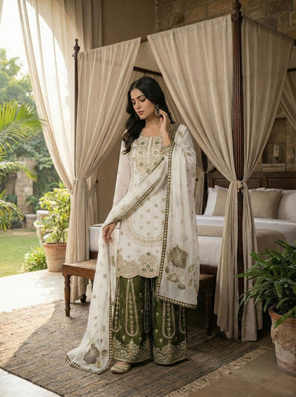 Zaria Silk Palazzo Set | Elevated Festive Edit
