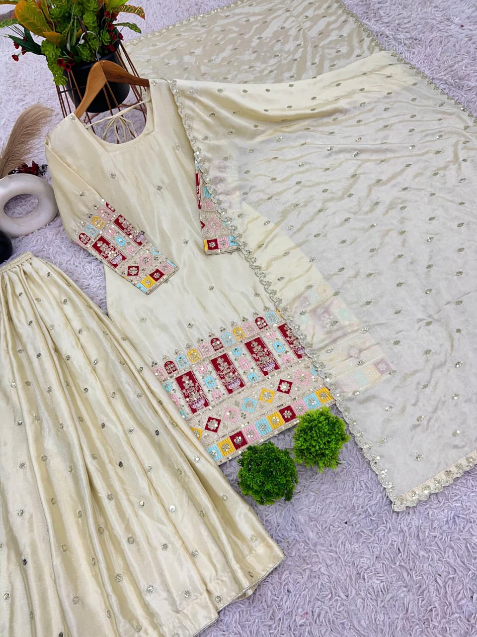 Noor Off-White Gharara Set