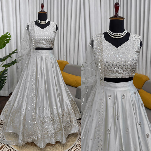 Silver Embroidered Lehenga Set | Boutique Luxe