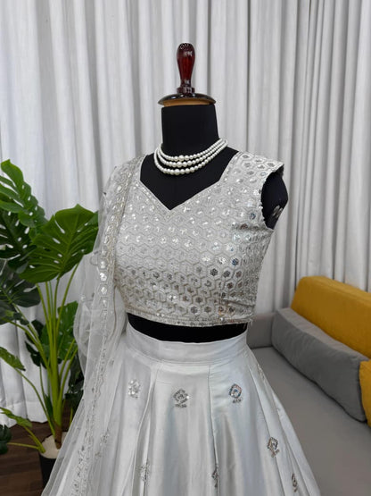 Silver Embroidered Lehenga Set | Boutique Luxe