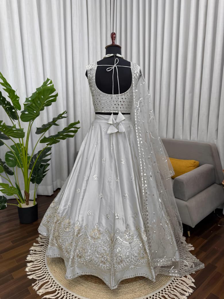 Silver Embroidered Lehenga Set | Boutique Luxe
