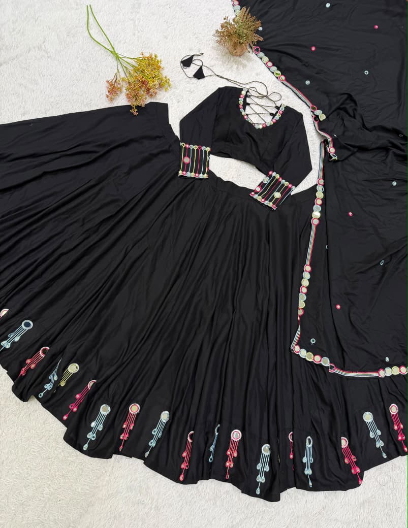 Mirror Work  Lehenga Choli with Dupatta
