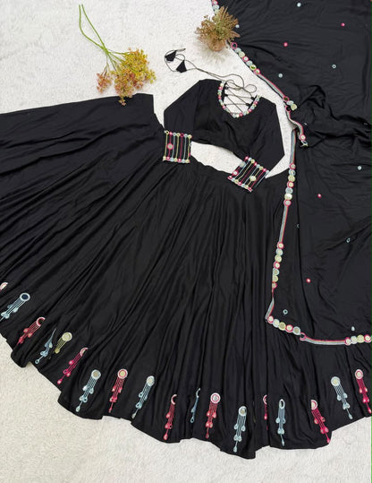 Mirror Work  Lehenga Choli with Dupatta