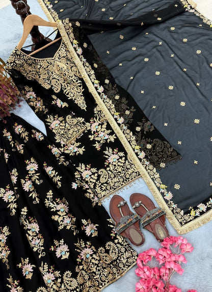 Sequin Embroidered  Palazzo Set with Dupatta