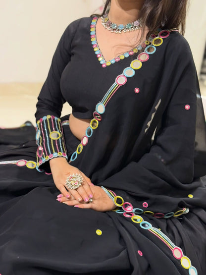Mirror Work  Lehenga Choli with Dupatta