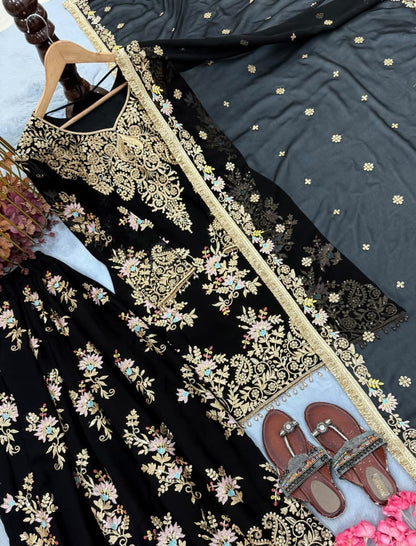 Sequin Embroidered  Palazzo Set with Dupatta